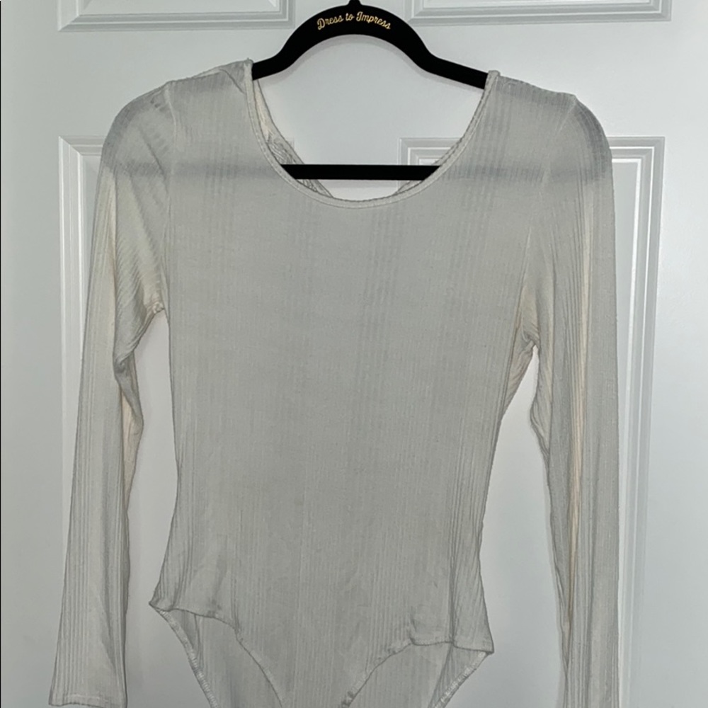 White Open-Back Bodysuit